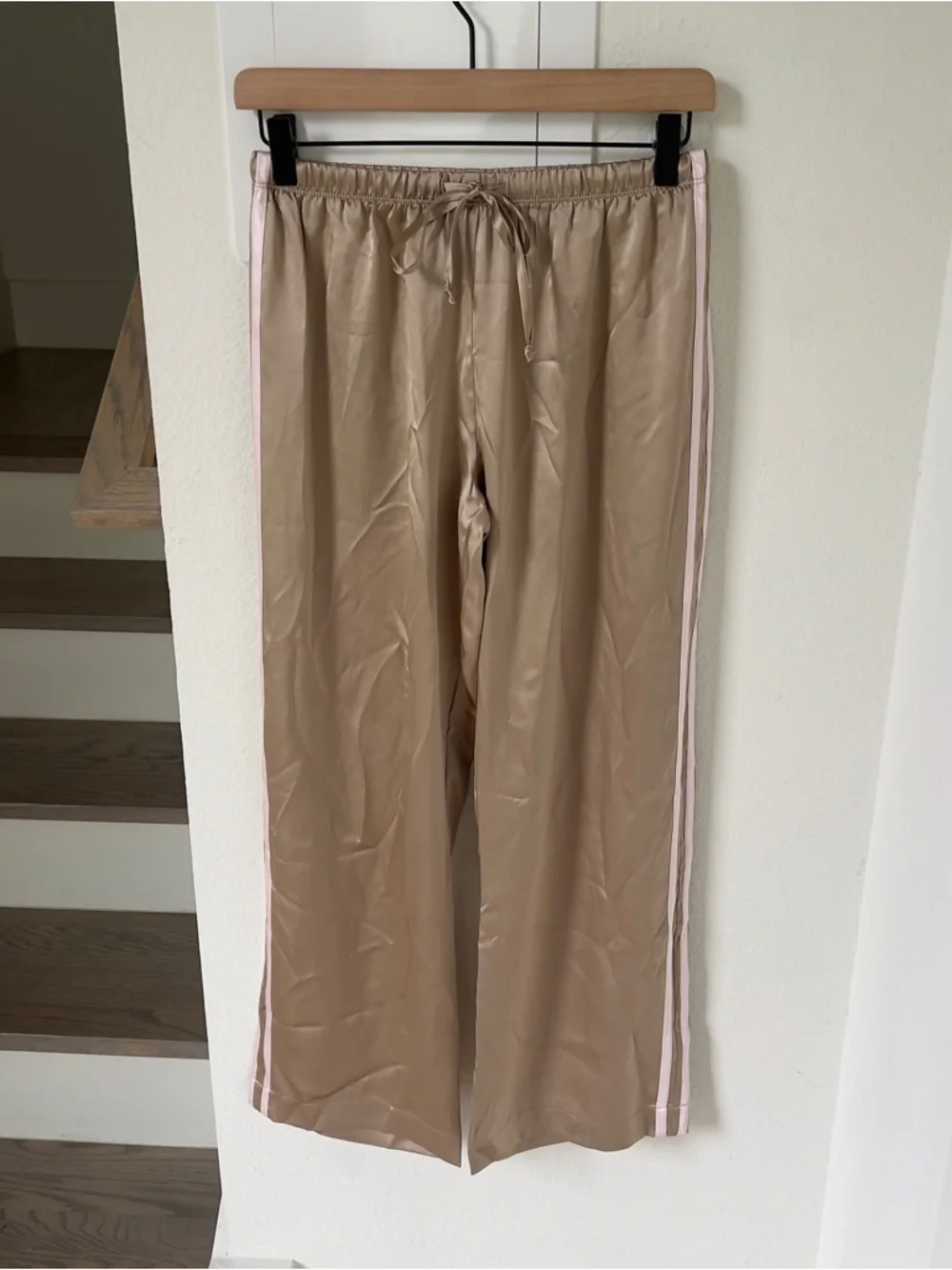 DONNI The Silk Stripe Crop Pull-on Pants In Brown - Tan / Pink - XS - NWT - Picture 4 of 8